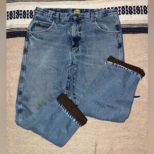 Cabelas fleece lined denim jeans 38 x 30 - 100% cotton